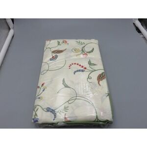 Utica Floral Vine Pillowcase Standard Sage Green Trim Cotton Blend Irregular VTG